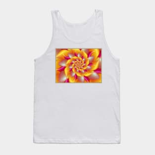 Pink and Yellow Spiral Flower Tank Top